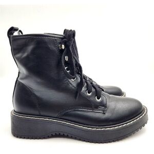 Steve Madden Kickerr Black Lace-Up Combat Boots